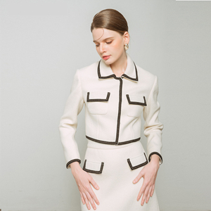 Miana Wool Crop Jacket Prix d'usine Respirant Office Lady Regular Chaque produit dans un sac en polyester Fabricant du Vietnam - Product Image 2