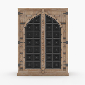 Armario Moderno de Madera de Teca con Puertas Arqueadas de Estilo Tradicional y Detalles de Hierro para Dormitorio, Almacenamiento en el Hogar, Apartamento, Muebles de Madera de Java - Product Image 2