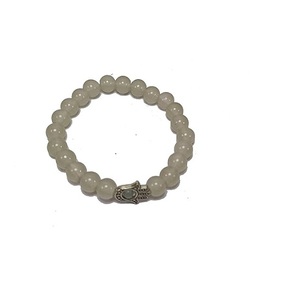 Hombres y mujeres gris Aventurina HAMSA mano encanto cuentas redondas pulsera fabricante piedras estilo moda joyería regalo de energía - Product Image 1