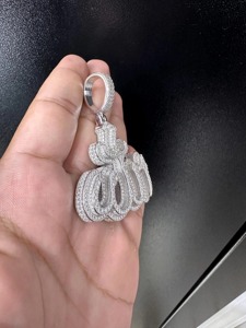 Colgante de Oro Chapado con Diamantes VVS Estilo Hip Hop, Diseño Cristiano 3D Personalizado de RB Gems, Certificado IGI, Engaste de Canal - Product Image 5