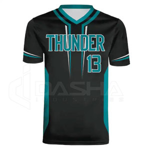Maillot de baseball et softball unisexe personnalisé par sublimation, col en V, manches courtes, respirant - Product Image 4