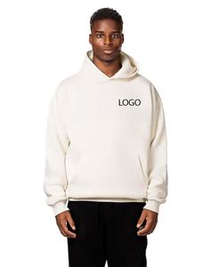 100% coton lourd pull à capuche hommes et sweat pull Style solide Baggy goutte épaule Streetwear Style sweats à capuche - Product Image 1