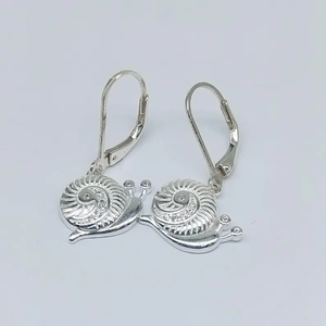 Luxe minimaliste bijoux fins 925 en argent Sterling CZ escargot fait à la main charme levier goutte balancent boucle d'oreille en vrac prix usine - Product Image 3