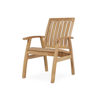 Ensemble de salle à manger moderne en teck massif 8 places, finition naturelle, chaise avec accoudoirs, pieds croisés, pliable, portable, pour hôtel, extérieur