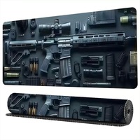 Hochwertiges, individuell bedrucktes, beheiztes Gummi-Waffen-Motiv, großes Gaming-Tastatur-Mauspad, Modell FRQ