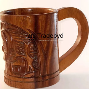 Tradebyd Verres rustiques écologiques faits à la main Charme en bois naturel sur tasse en plastique pour un usage quotidien - Product Image 1