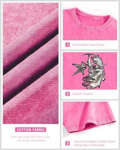 เสื้อยืดคอตตอนทรงบ็อกซี่โอเวอร์ไซส์สไตล์วินเทจสำหรับทุกเพศ ล้างสีแบบแอซิดวอช คอเต่า พร้อมลายกราฟิกพิมพ์แบบ DTG ตามสั่ง เสื้อยืดสำหรับทุกเพศ - Product Image 2