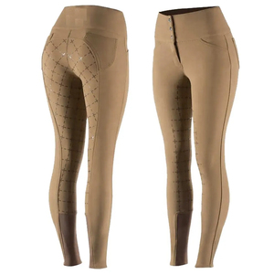 Mallas de silicona para montar a caballo al por mayor, pantalones de equitación para mujer, pantalones de asiento completo - Product Image 1
