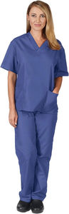 Uniformes médicaux de soins infirmiers à la mode pour femmes ensembles de gommage en gros vêtements d'hôpital en denim coton polyester - Product Image 5