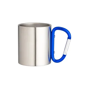 Mug en acier personnalisé de 200 ml avec mousqueton – Gadgets de boisson personnalisables - Product Image 1