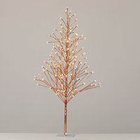 Árbol de Navidad de metal con iluminación LED dorada perfecto para decoración de fiestas en casa en interiores y exteriores
