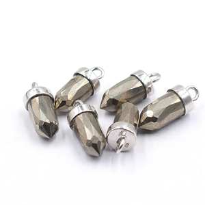 Pirita Spike Shape 925 Starling Silver Bezel Silver Plated Pendant Fabricación de joyas hechas a mano - Product Image 6