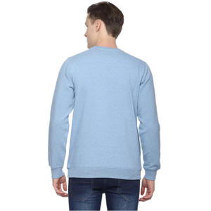 Men's Regular Fit 100% Cotton Crew Neck <b>Sweatshirt</b> with Custom Embroidery Logo Fleece Pullover for Winter Breathable <b>Plain</b> Dyed - Product Image 2