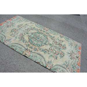 พรมสไตล์ตุรกีโบราณสีส้มสีเขียว8.2ft x ขนสัตว์ดีไซน์เย็บปะติดปะต่อกันทำจากยางวัสดุวิสคอสสำหรับใช้ชีวิต - Product Image 2