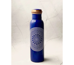 100% pur ayurvédique bénéficié martelé cuivre bouteille d'eau élégant étanche et sans joint en laiton pour les cadeaux d'affaires - Product Image 1