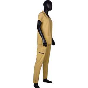 Uniforme Médico Unisex Ligero de Manga Corta con Cuello Alto, Personalizable, de Poliéster/Algodón - Product Image 3