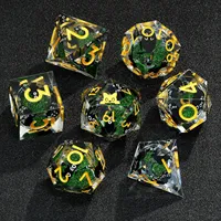 Cristal clair mignon chat tranchant résine dés mdn polyédrique Transparent dés ensemble pour jeu de rôle
