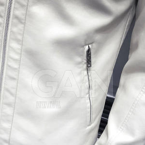 Chaqueta de cuero para hombre de moda callejera, ajuste elegante, sensación acogedora, cómoda chaqueta de invierno para días fríos - Product Image 6