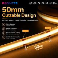 Bande LED COB 24V 5M 8MM Haute Densité 3000K Flexible pour Plafond, Éclairage Uniforme, Décoration Intérieure