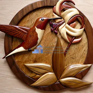 Luxury Hand Carved Wood Art Intarsia Sign Wall Plaque Home Office Decor WhatsApp: +84 961005832