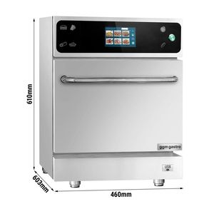 Horno Comercial de Alta Velocidad - Pantalla Táctil - 3.5kW - Acero Inoxidable - Sin Ventilación - incl. Bandeja para Pizza, Cesta de Malla, Antiadherente para Hornear - Product Image 2