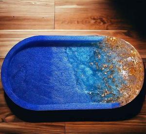 Resin <b>Decorative</b> Tray in Multiple Colors Cosmetic Organizer Home <b>Decor</b> Oval Resin Tray Vanity Tray High Quality - Product Image 3