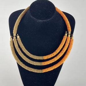 Collier africain en perles brodées, bijoux africains pour femmes, collier africain pour femmes - Collier tendance - Bijoux en perles - Product Image 1