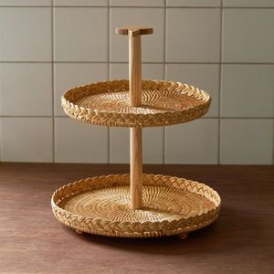 Plateau de service en frêne et rotin de haute qualité Décoration de table Plats Assiettes Design Personnalisé Fait à la main Fabricant du Vietnam - Product Image 2