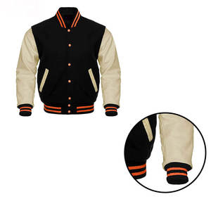Veste universitaire moderne, style tendance inspiré des vestes de baseball, corps en laine, manches en cuir, idéale pour les tendances streetwear - Product Image 2