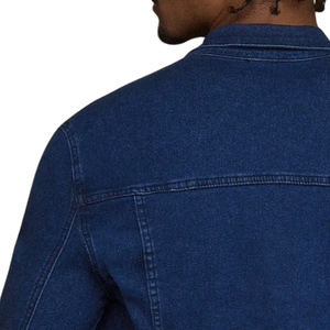 Mens Autumn Washed Distressed Denim <b>Jacket</b> 100% Cotton Button Front Long Sleeve Casual <b>Trucker</b> Breathable Windproof Quick Dry - Product Image 4