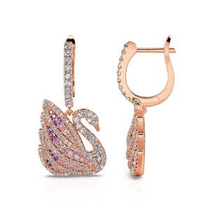 Boucles d'oreilles Jeulia Dreamy Swan en or rose et argent sterling avec diamant et zircon - Product Image 2