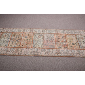 Alfombra Turca de Pasillo 2,4x7,9 pies (74x240 cm), Alfombra Vintage Marrón con Estampado Animal - Product Image 3