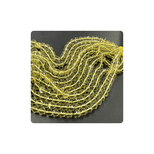 Fournisseur indien naturel citron Quartz Micro perles à facettes boule de haute qualité 4-8mm tailles 14 pouces de long pour la fabrication de bijoux Micro - Product Image 4