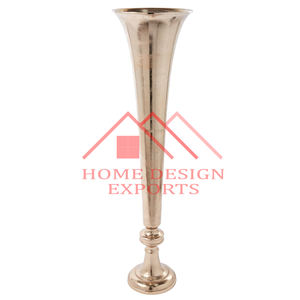 Florero de mesa Decoración de mesa de aluminio Centro de mesa de boda en acabado dorado antiguo - Product Image 6