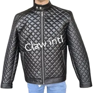 High Quality Genuine Cowhide Leather jackets mens custom brand Motorcycle Leather Jackets supplier