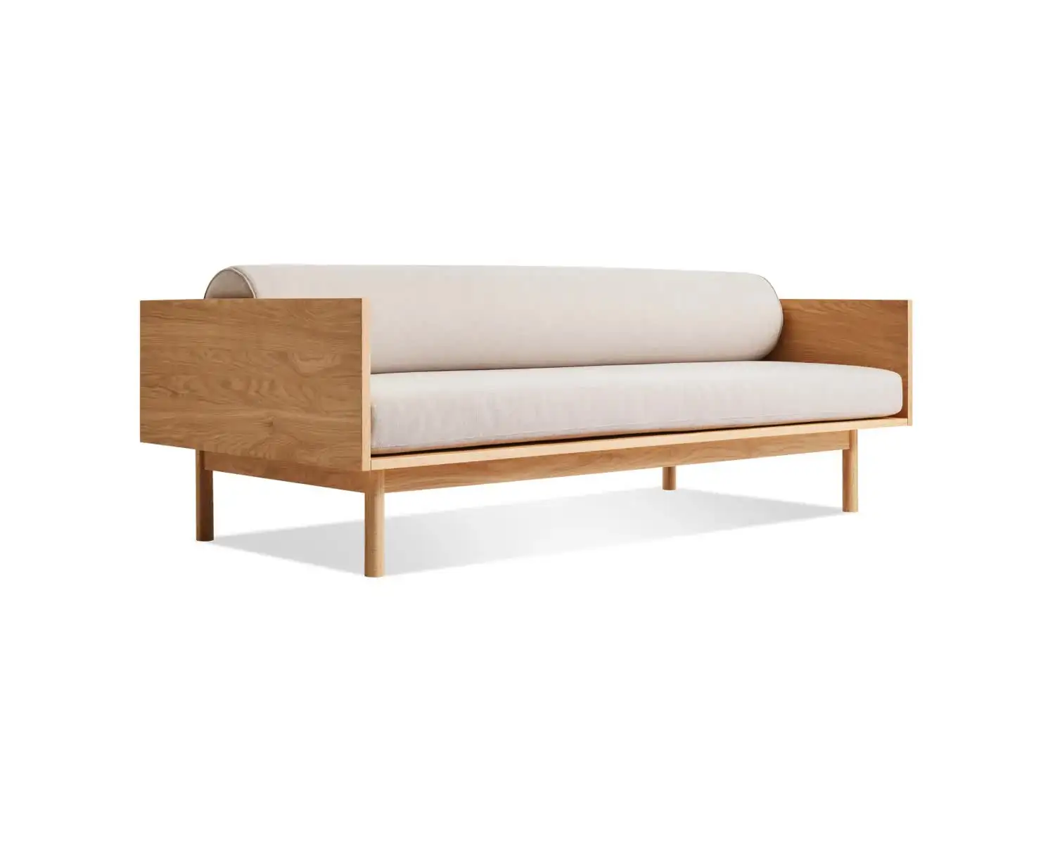 Cruppy sofá longo com livro armazenamento feito de madeira de teak sólida para o interior