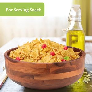 Bol à mélanger naturel en bois rustique Offre Spéciale Parfait avec des cuillères à mélanger Décoration intérieure essentielle pour les occasions festives Nouveau bol - Product Image 3