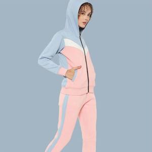 Venta al por mayor personalizado mujer cremallera chándal cómodo y de moda de dos piezas conjunto de ropa deportiva con cremallera completa - Product Image 2