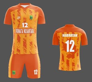 Ensemble de maillots de football et de football de haute qualité conçu sur mesure 100% polyester tissu en maille respirante Logo d'équipe personnalisé nom unisexe - Product Image 3