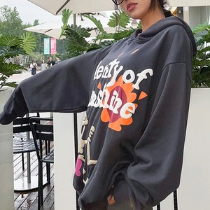 Sudadera con Capucha Extra Grande para Mujer, 500 GSM, con Estampado Puff, Logotipo Personalizado, Estampado Puff 3D, Hombros Caídos, Informal para Exteriores - Product Image 3