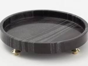 Natural Marble Round Decorative <b>Tray</b> Living Room Home Decoration Storage <b>Tray</b> - Product Image 2