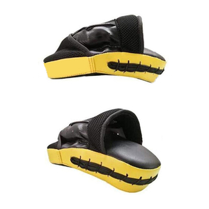 Guantes de Piel para Artes Marciales con Cierre de Velcro, Correa Ajustable para la Muñeca, Dedos Plegables, Unisex para Adultos, Negro y Amarillo - Product Image 4