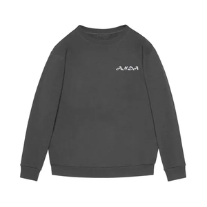 Sweat-shirts à col ras du cou vintage surdimensionnés de couleur unie en coton biologique à manches longues pour hommes - Product Image 3