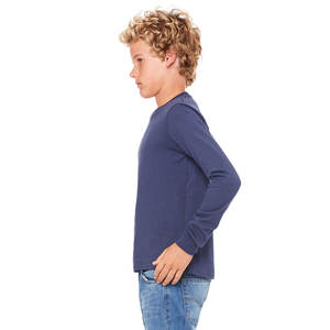 Bella+<b>Canvas</b> 3501 Unisex Casual Jersey <b>Long</b>-Sleeve T-Shirt Navy Basic round Neck with <b>Long</b> Sleeves - Product Image 6