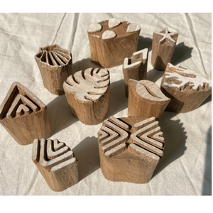 Bloque de Impresión Manual de Madera Tallada a Mano |   Set de Manualidades Indias de Arcilla para Cerámica y Scrapbooking - Product Image 1