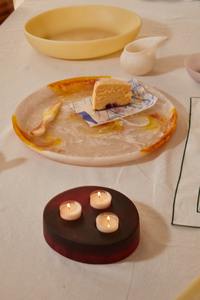 Plateau islamique multifonction en résine crème personnalisée avec des paillettes dorées |   Plat décoratif fait main pour le Ramadan, l'Aïd, cadeau - Product Image 6