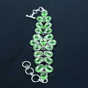 Handmade 925 Sterling Silver Plated Adjustable Women's <b>Bracelet</b> Green <b>Amethyst</b> Gemstone Fashion Jewelry Cute Gift - Product Image 4