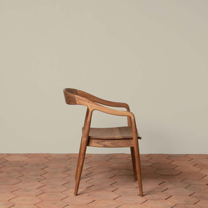 Chaise de salle à manger durable et écologique en bois de teck moderne pour bureau à domicile et appartement - Product Image 4