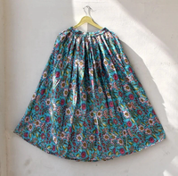Nouvelle arrivée Jupe longue décontractée bohème vintage à imprimé floral multicolore pour femmes, en coton respirant et écologique, sans couture