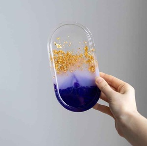 Bandeja Decorativa de Resina en Varios Colores, Organizador de Cosméticos, Decoración del Hogar, Bandeja Ovalada de Resina, Bandeja de Tocador de Alta Calidad - Product Image 3